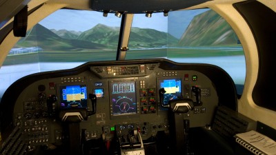 : Cockpit in einem Flugzeug